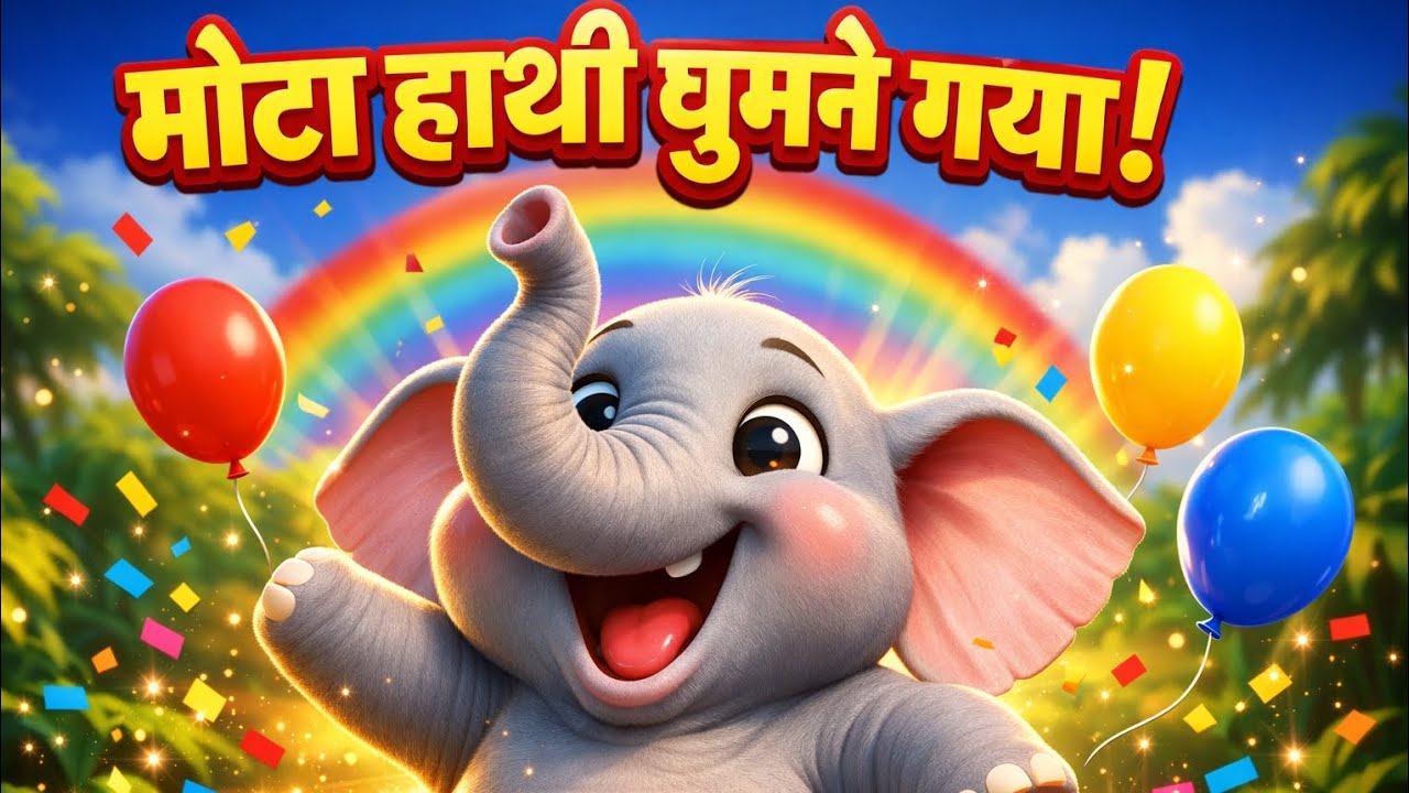 Ek Mota Hathi Ghumne Gaya 🐘 | 3D Hindi Rhyme for Kids | Cute Elephant Cartoon Song 2026