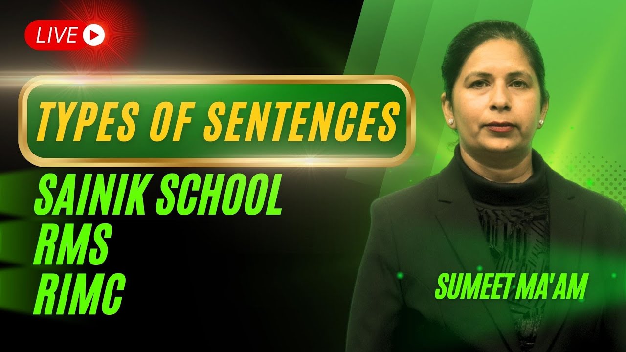 English - Types of Sentences for | RIMC | Sainik School | RMS English Grammar