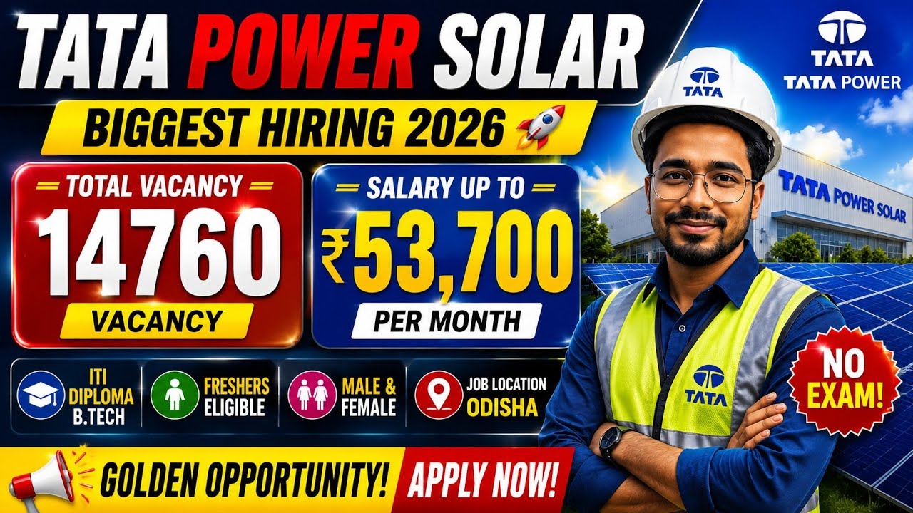 😱 Tata Power Solar Secret Hiring Update 2026 | Salary ₹53,700 | ITI Diploma B.Tech 🚀