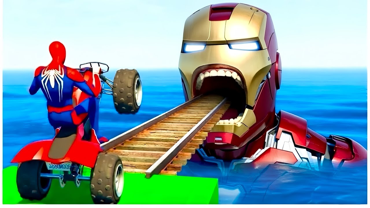 الرجل العنكبوت انقاذ باتمان Spider-Man Rescue batman vs iron man vs venom funny Game GTA 5 superhero