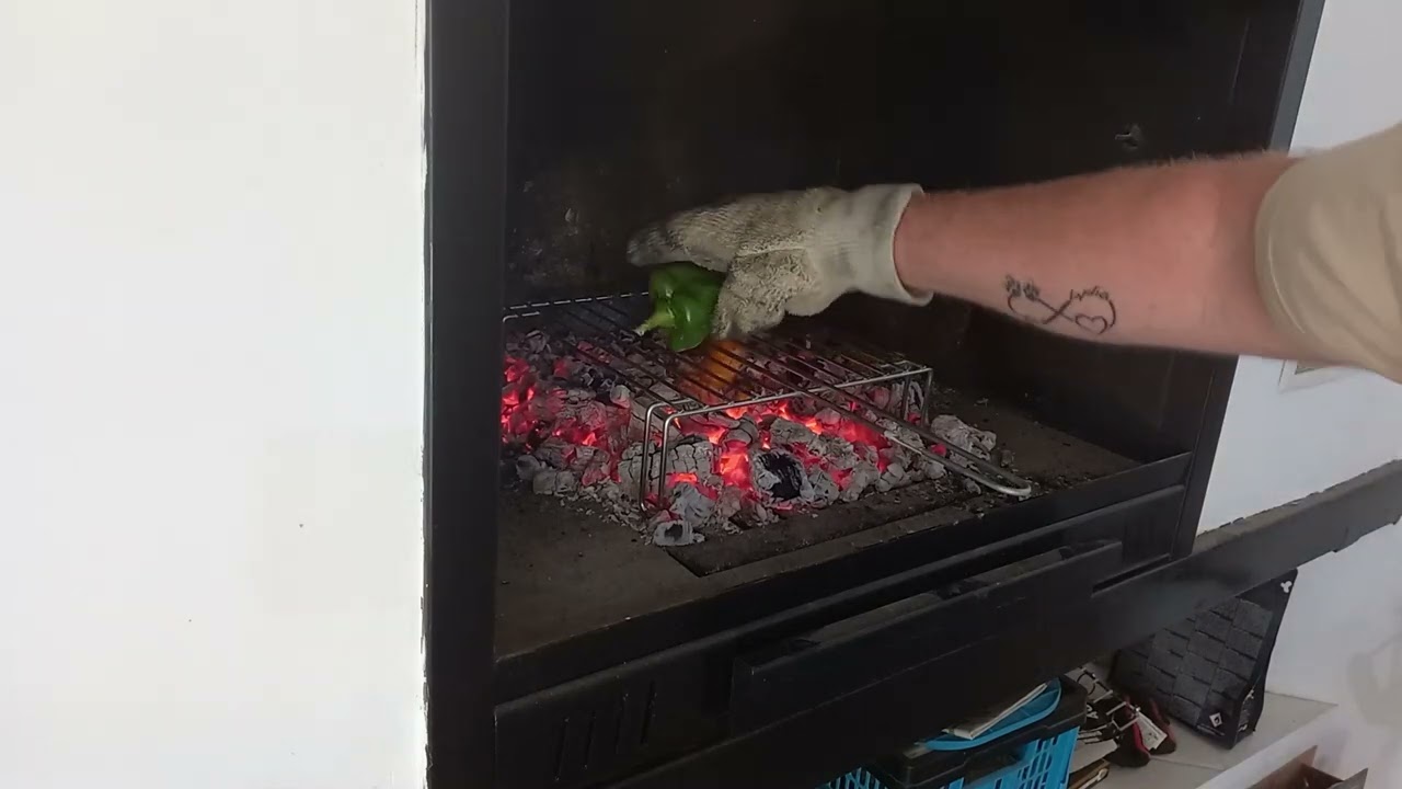 Asar pimientos a la leña
