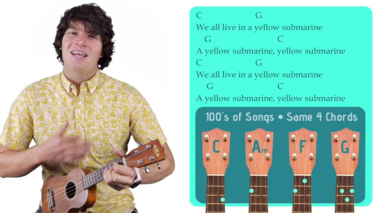 Yellow Submarine - The Beatles | Easy Ukulele Tutorial & Cover (155)