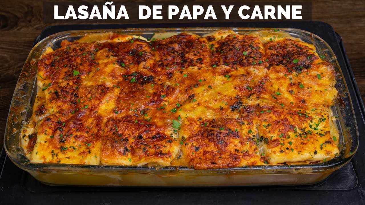LASAÑA DE PAPA Y CARNE Fácil y Rico | Abelca