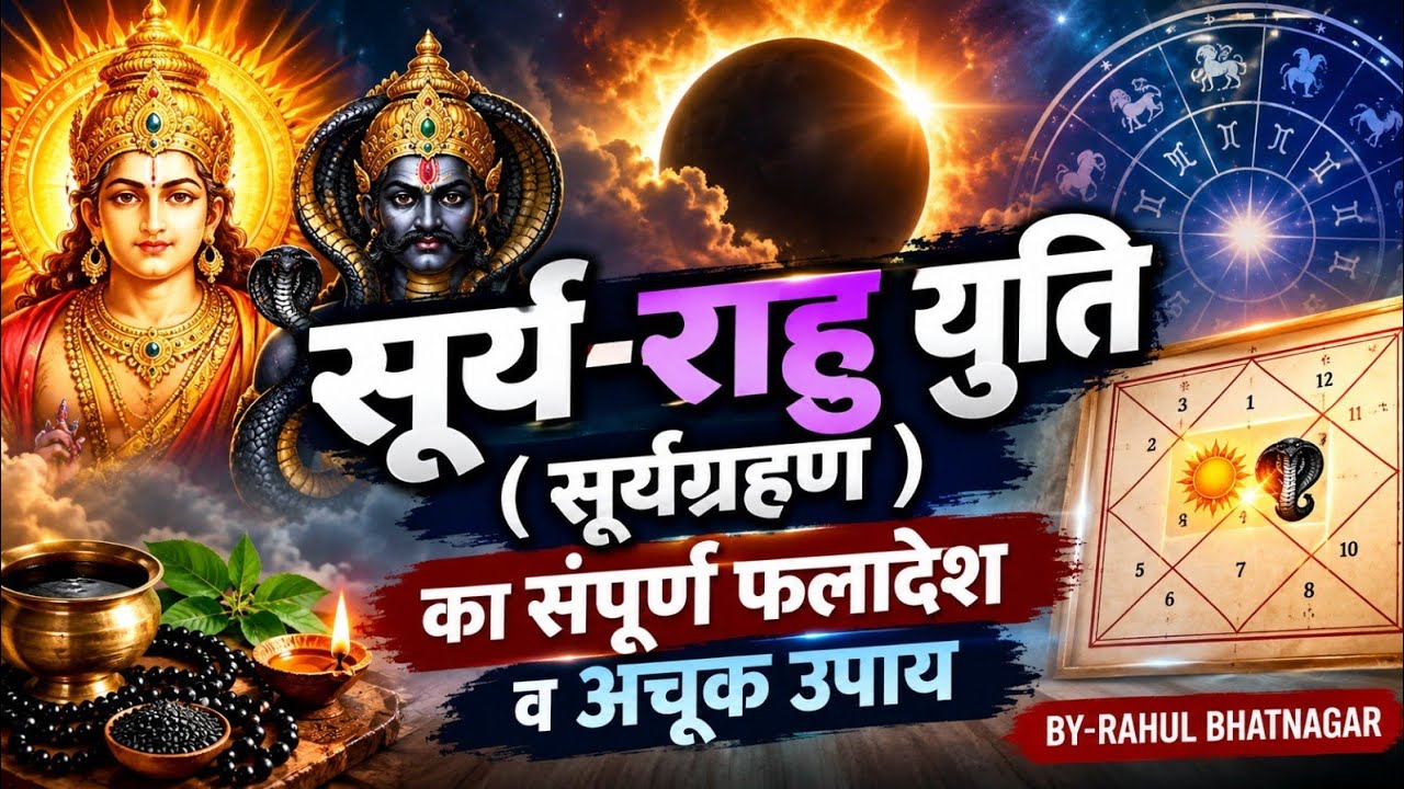 सूर्य-राहु युति ( सूर्यग्रहण ) का संपूर्ण फलादेश व लाल किताब के अचूक उपाय BY-RAHUL BHATNAGAR