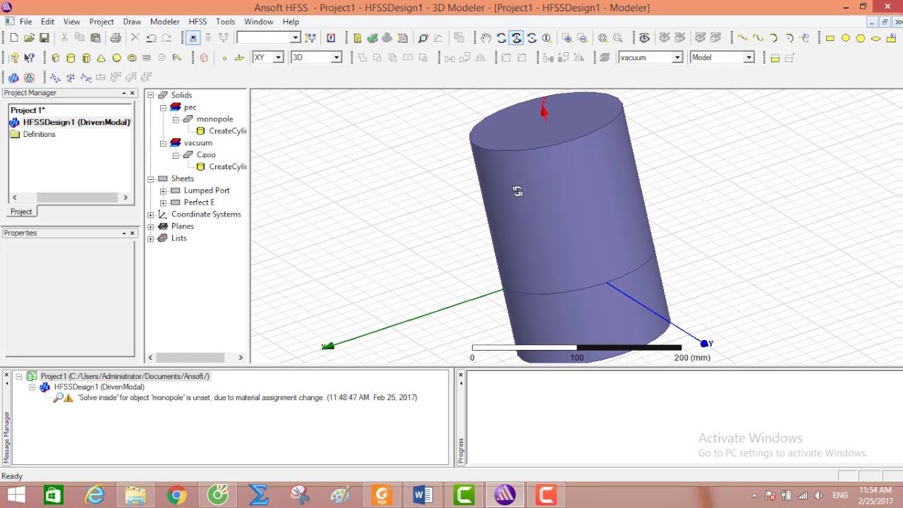 DESIGN OF A MONOPOLE (QUARTER WAVE) ANTENNA FOR 88 MHz - 108 MHz APPLICATION USING HFSS.
