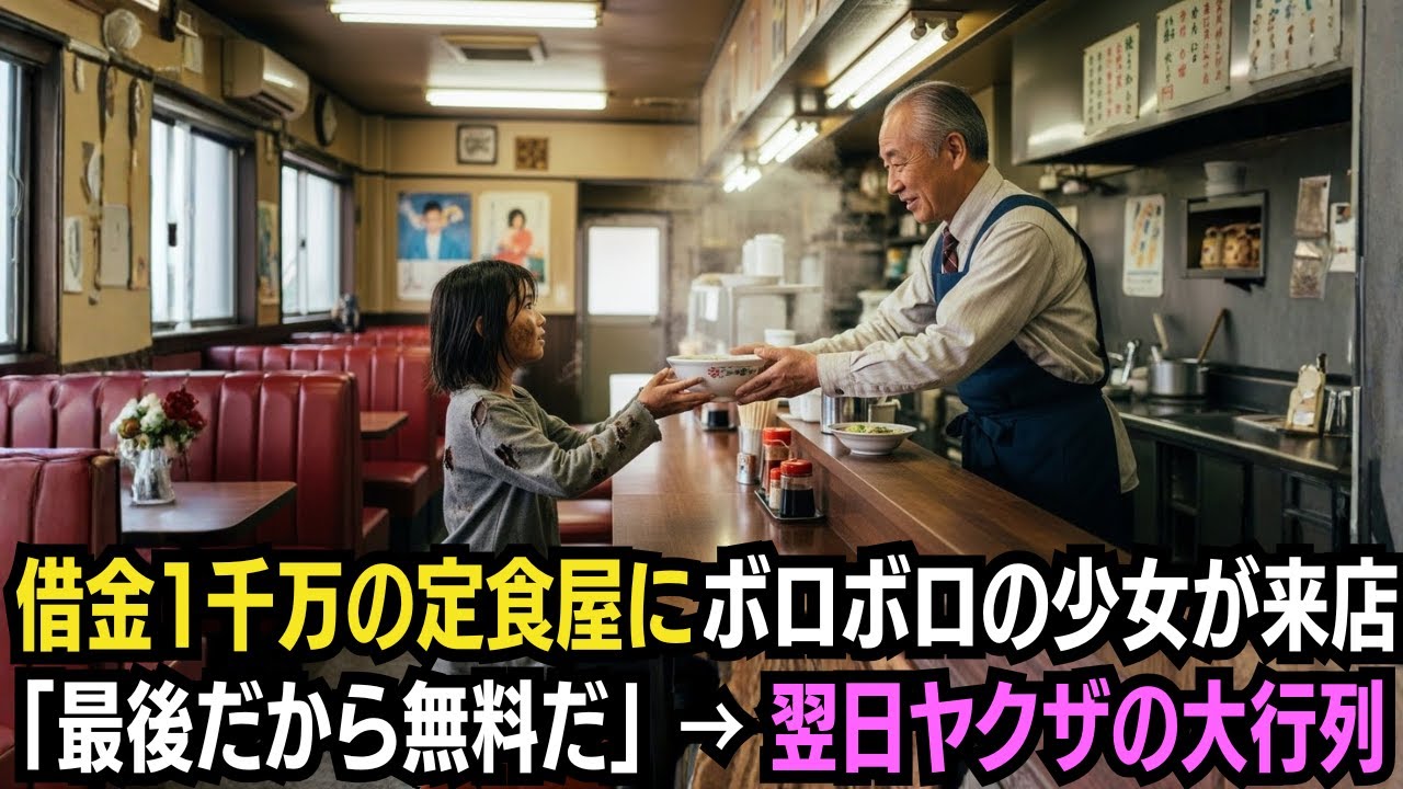 借金1000万の定食屋にボロボロの少女が来店「最後だから無料だよ」→翌日ヤクザの大行列