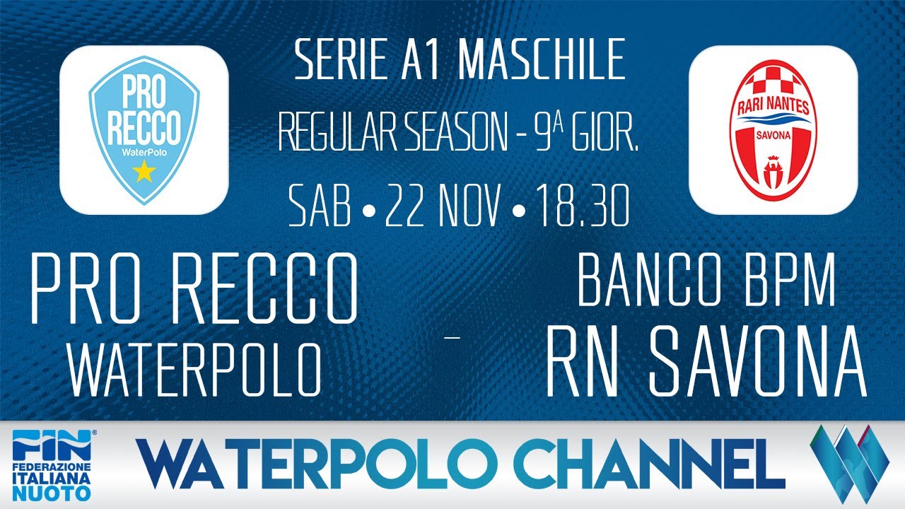A1M 25/26 - 9ª Giornata: Pro Recco Waterpolo - Banco BPM RN Savona
