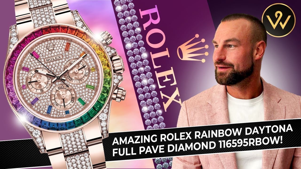 The ULTIMATE Rolex Daytona Rainbow full Pavé Diamond! 116595RBOW-0002