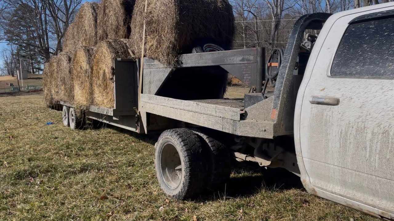 Overloaded Hauling Hay, Getting Ready for the Big Storm 