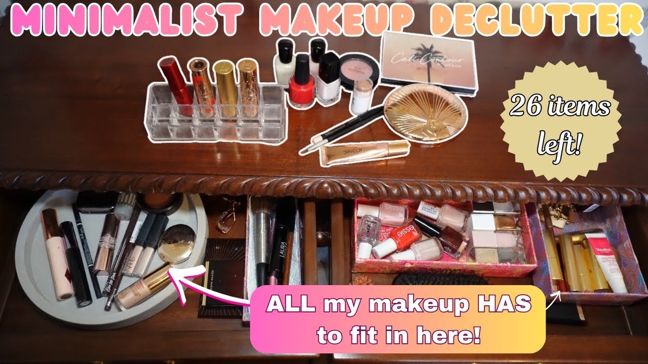 Minimalist Makeup Declutter & Collection 2026 💄 | Only 26 Items Left! (Second Pass)