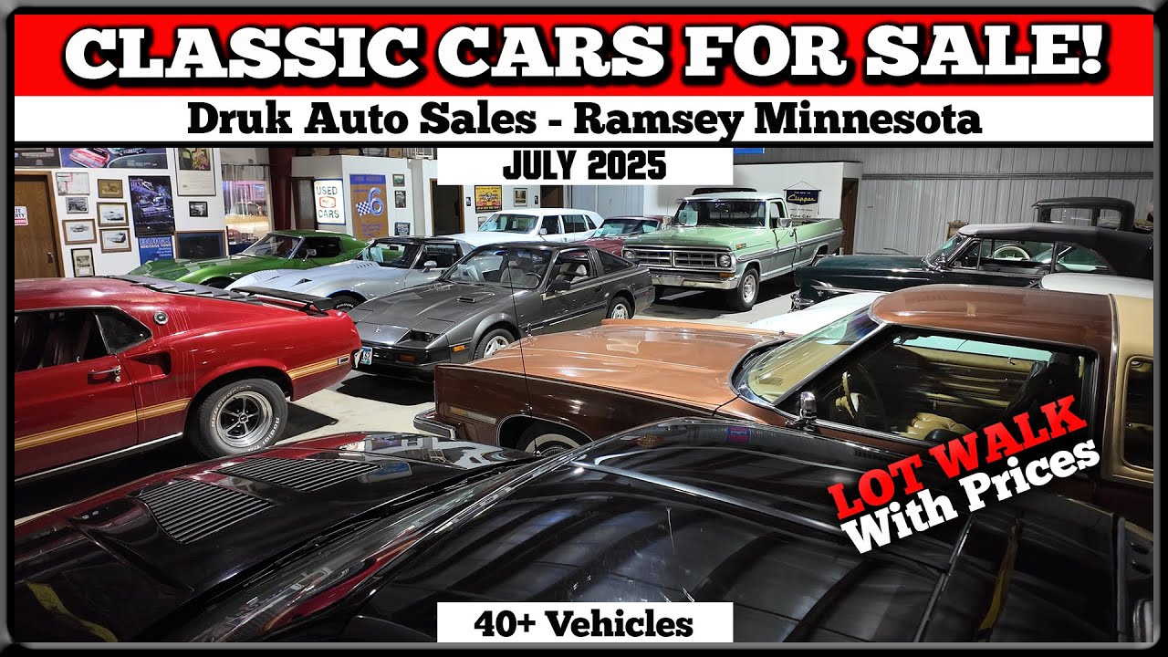 CLASSIC CAR SHOWROOM TOUR - Cars FOR SALE - Druk Auto Sales - Classic Car Lot Walk - July 12 2025