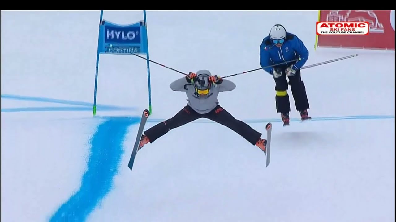 Kristian Ghedina, Francesco Ghedina and the Super-G race course from Cortina d'Ampezzo (ITA)