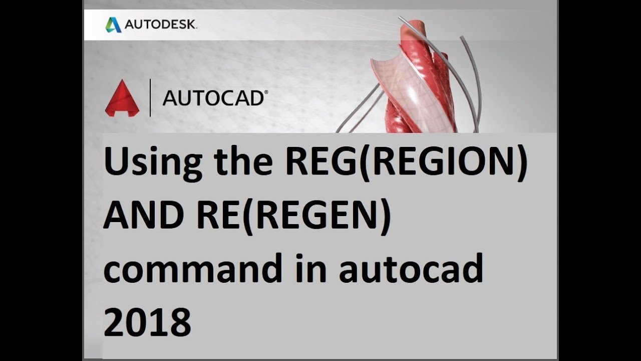 Using the REG(REGION) AND RE(REGEN)command in autocad 2018
