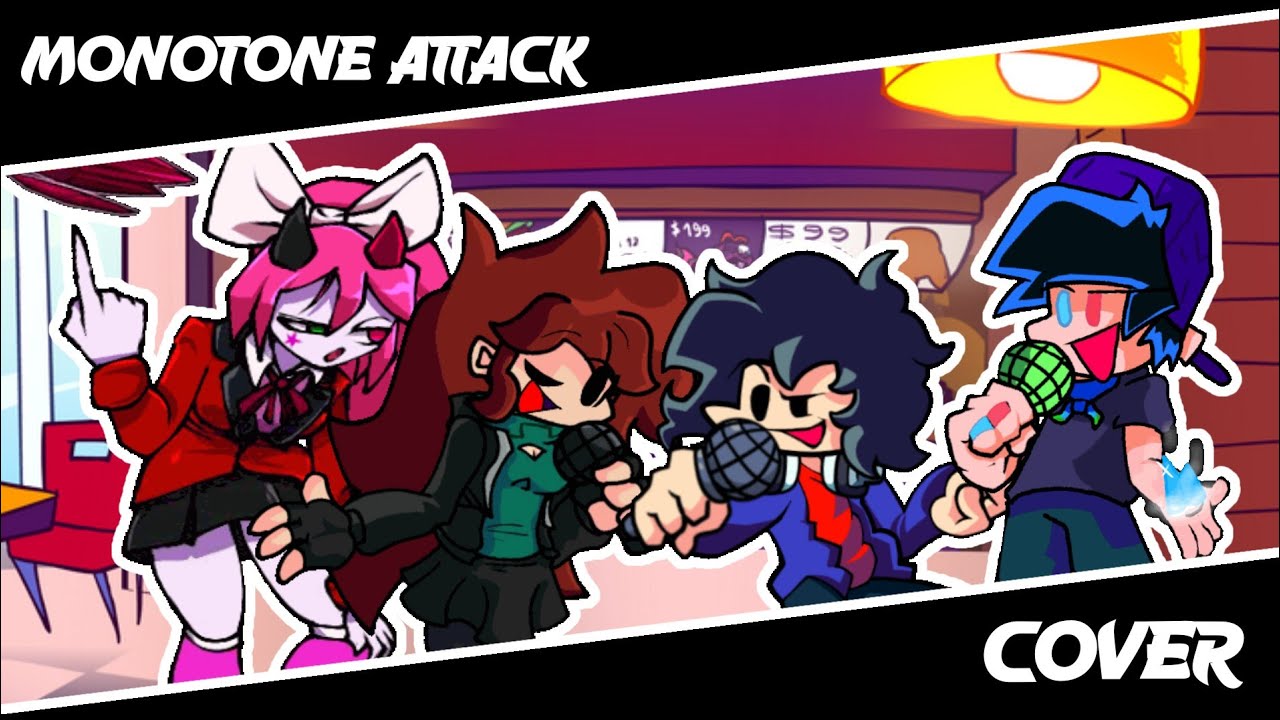 FNF Monotone Attack Pero Son Monizy, Ali Vs Phantasm CJ & Abraham Los Que Cantan (Leer Desc)