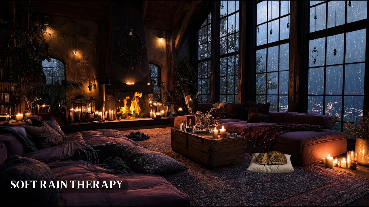 Heavy Rain with Gentle Thunder ☔ Cozy Night Ambience for Better Sleep