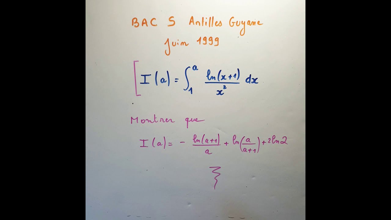 Exercice Maths : Calcul intégral et intégration par parties - Post bac