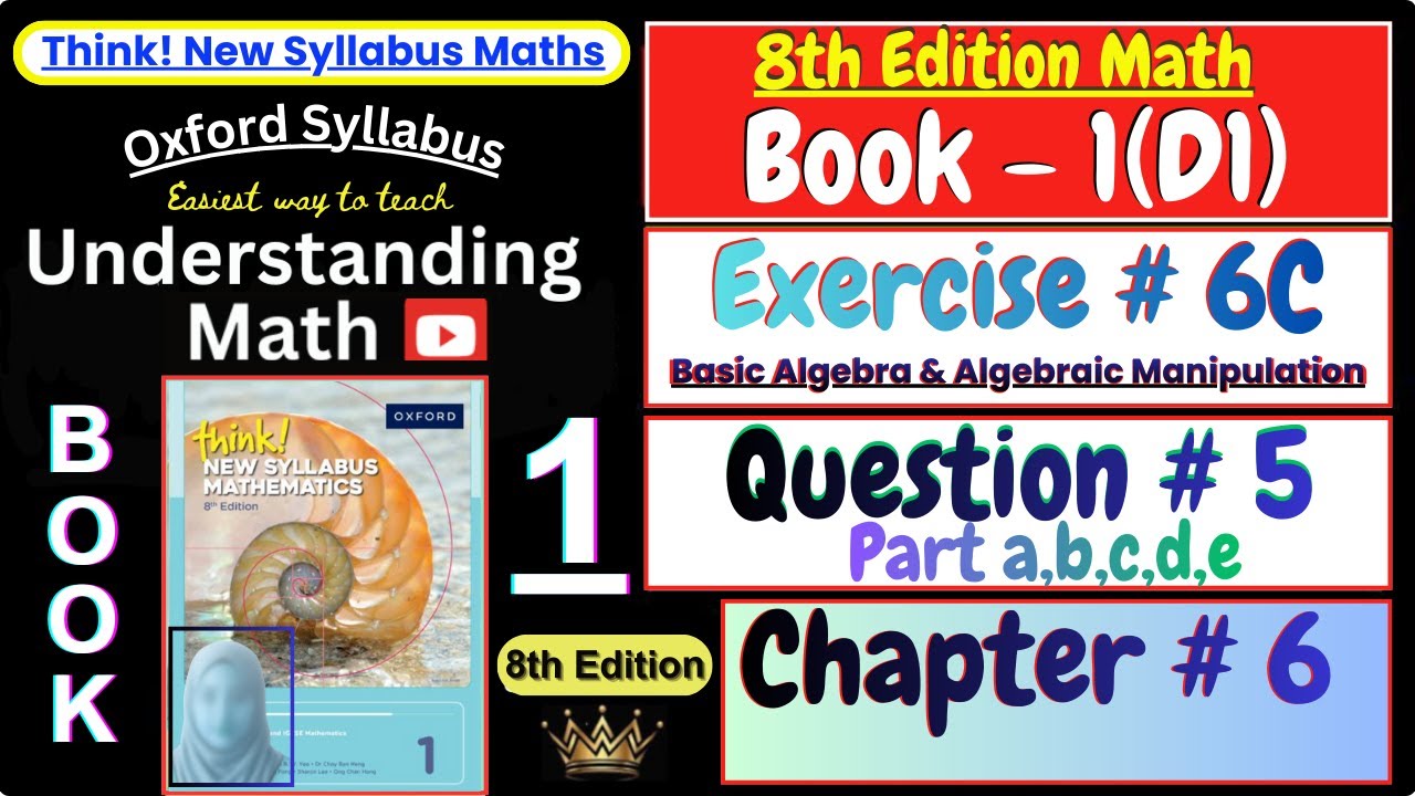 Exercise 6C Question 5 Part abcde | Chapter 6 | Book 1(D1)|Think New Syllabus Mathematics 8thEdition