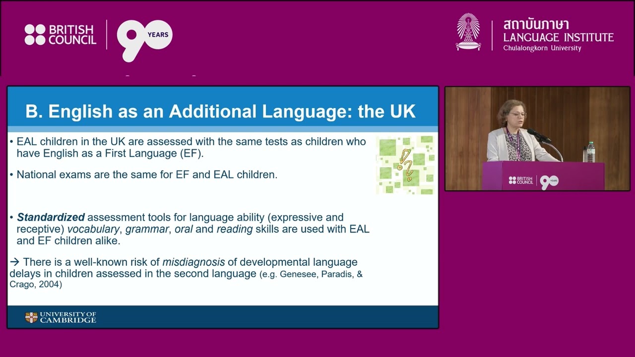 Multilingual assessment of language and content knowledge: English alongside different mother-....