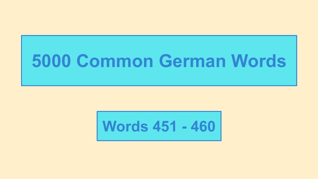 5000 Common German Words - Lesson 046