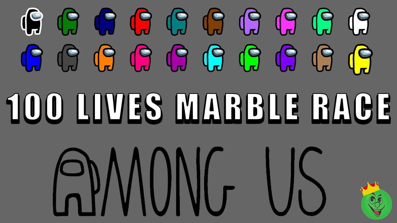 Among Us 100 lives marble race in Algodoo \ Marble Race King