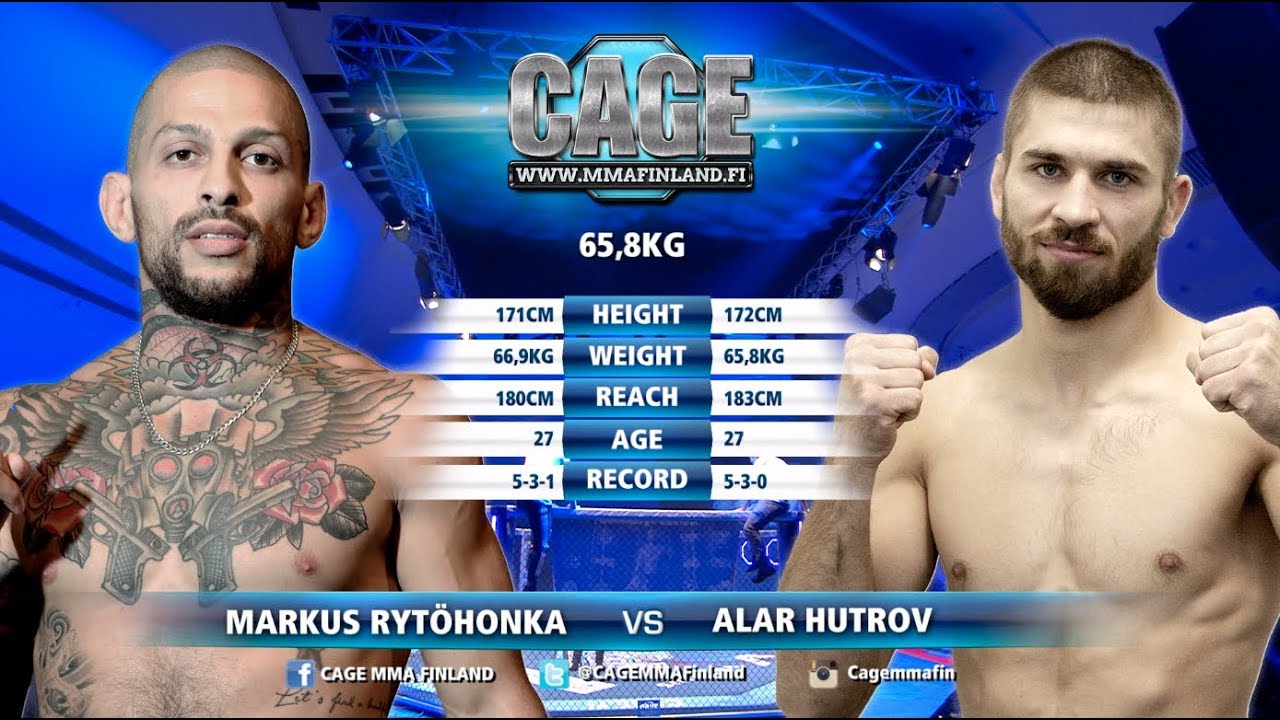 CAGE&nbsp;49 Markus Ryt&ouml;honka vs Alar Hutrov Full Fight MMA