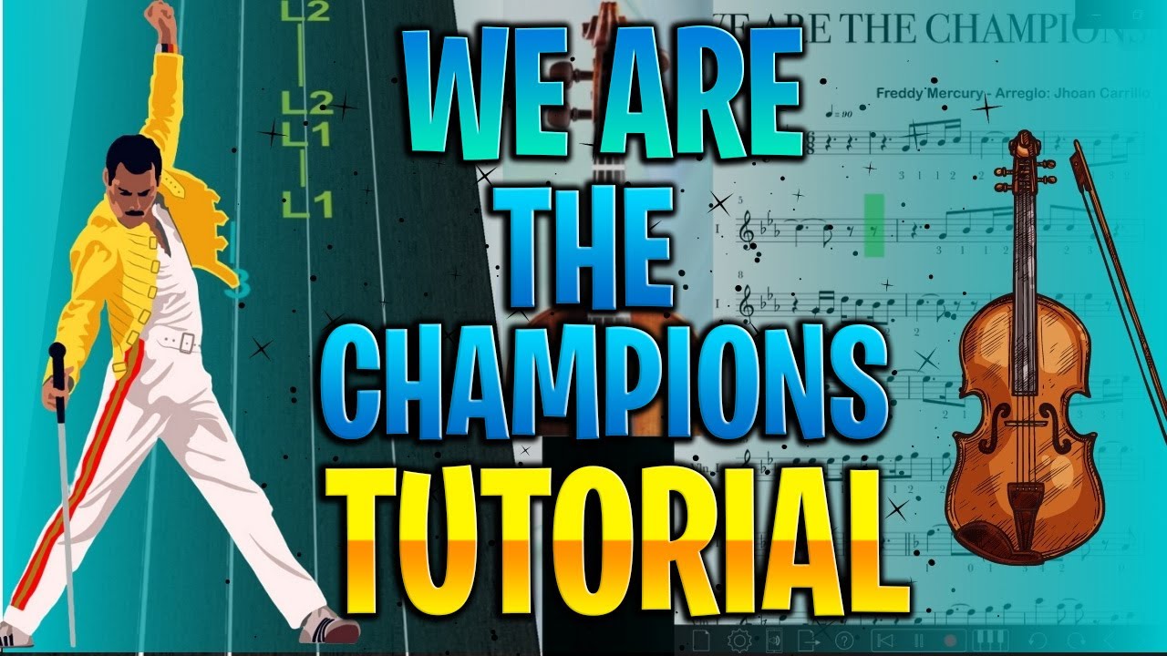 How to play We Are The Champions  - Violin tutorial, sheets and Tabs - Tutorial violino Tabs