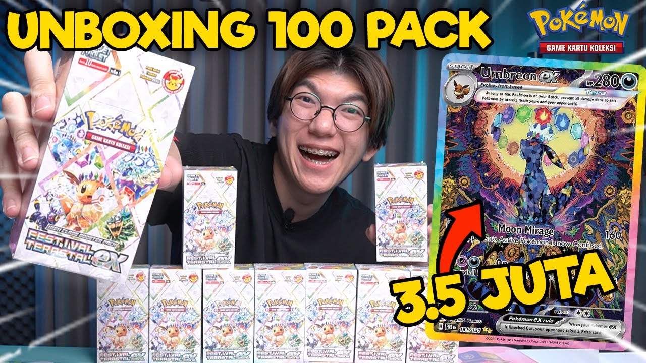 INI SERI TERBAIK 2025!! UNBOXING 100 FESTIVAL TERASTAL ex!! - Pokemon TCG Indonesia