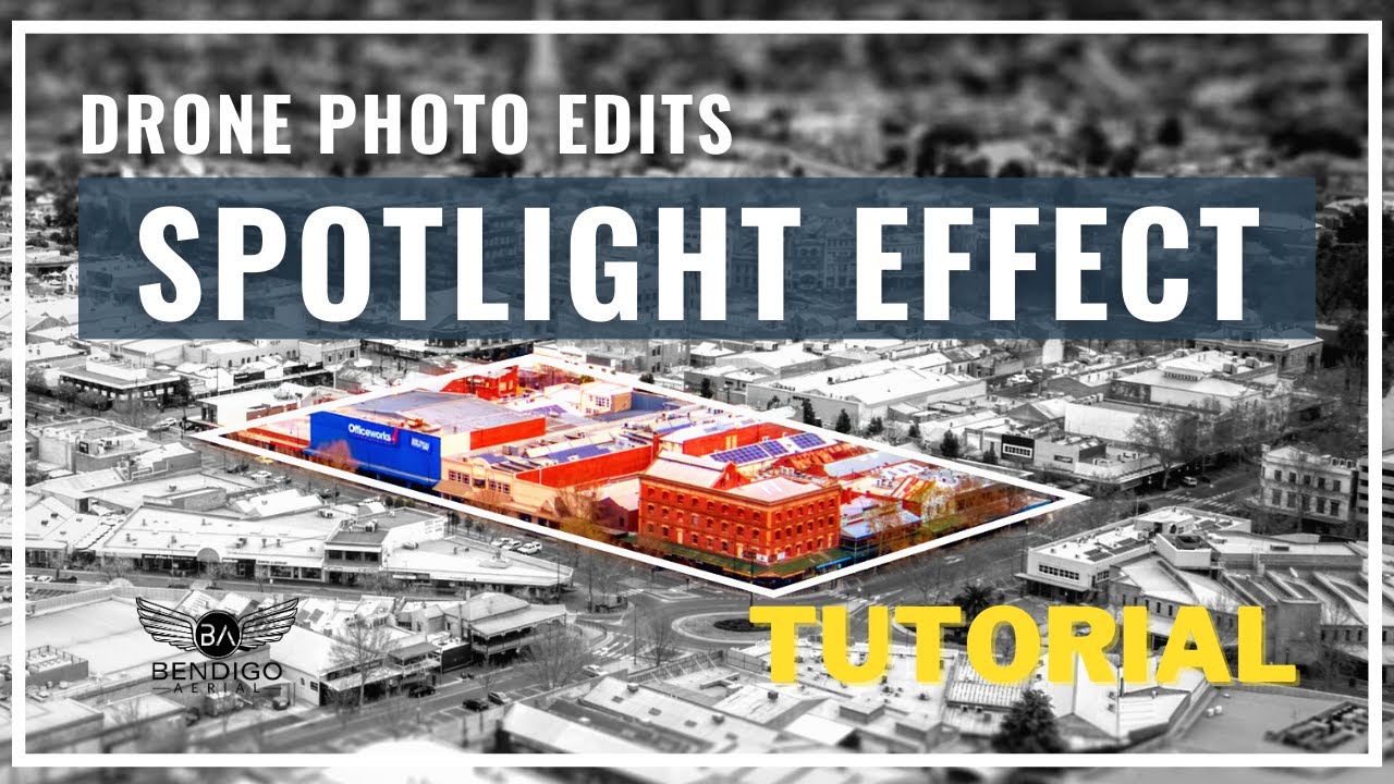 How to Add a Spotlight Effect (Black and White / Colour) to Drone Photos | Photoshop Tutorial
