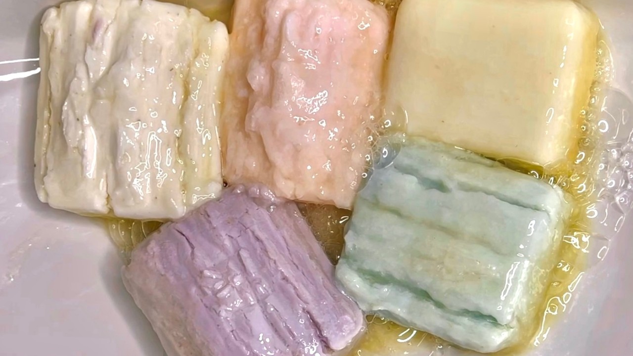 Pastel🤍🎀🧊 Soaked Soap Compilation Asmr | credit : @lerjey_soap 