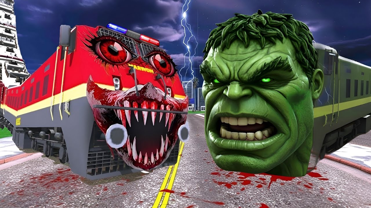 Haunded Police Train Vs Hulk Train Fight In Indian Bike Driving 3D || 