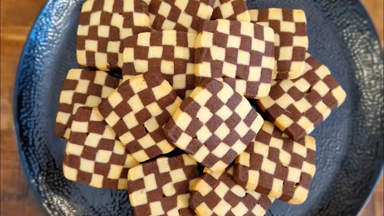 chequered sable biscuits - chequerboard cookies
