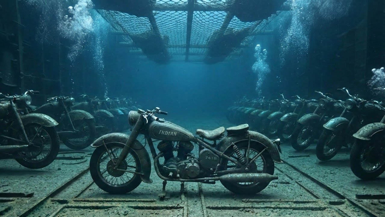 Discovering WWII Motorcycles in a Sunken Vessel Carrying Hundreds Of Large Displacement Motorcycles