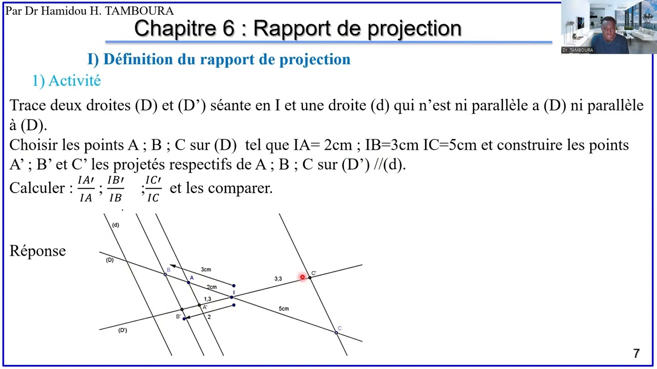 Mathématiques Niveau 3e _CHAPITRE 6 – Rapport de Projection