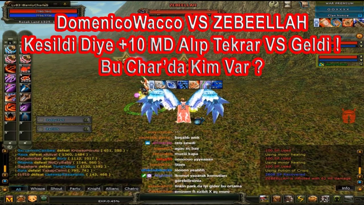 DomenicoWacco VS ZEBEELLAH Char'daki Kim ? +10 MD Alıp Tekrar VS Geliyor ! | Knight Online
