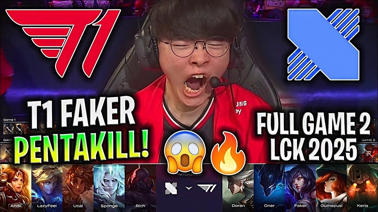 FAKER BEST GAME EVER?😱 PENTAKILL!🔥- T1 vs DRX GAME 2 LCK SPRING 2025 W6D2 | T1 vs DRX G2 LCK 2025