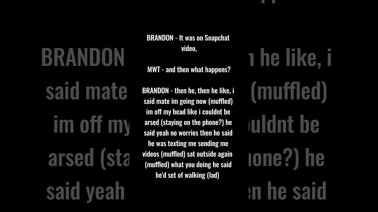 EXTRACT - Jay Slater - The Investigation - Brandon's Account