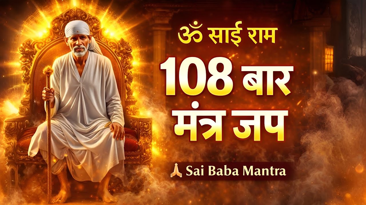ॐ साईं राम | 108 बार शक्तिशाली मंत्र जप | Sai Ram Mantra Chanting 108 Times | Shirdi Sai Baba Mantra