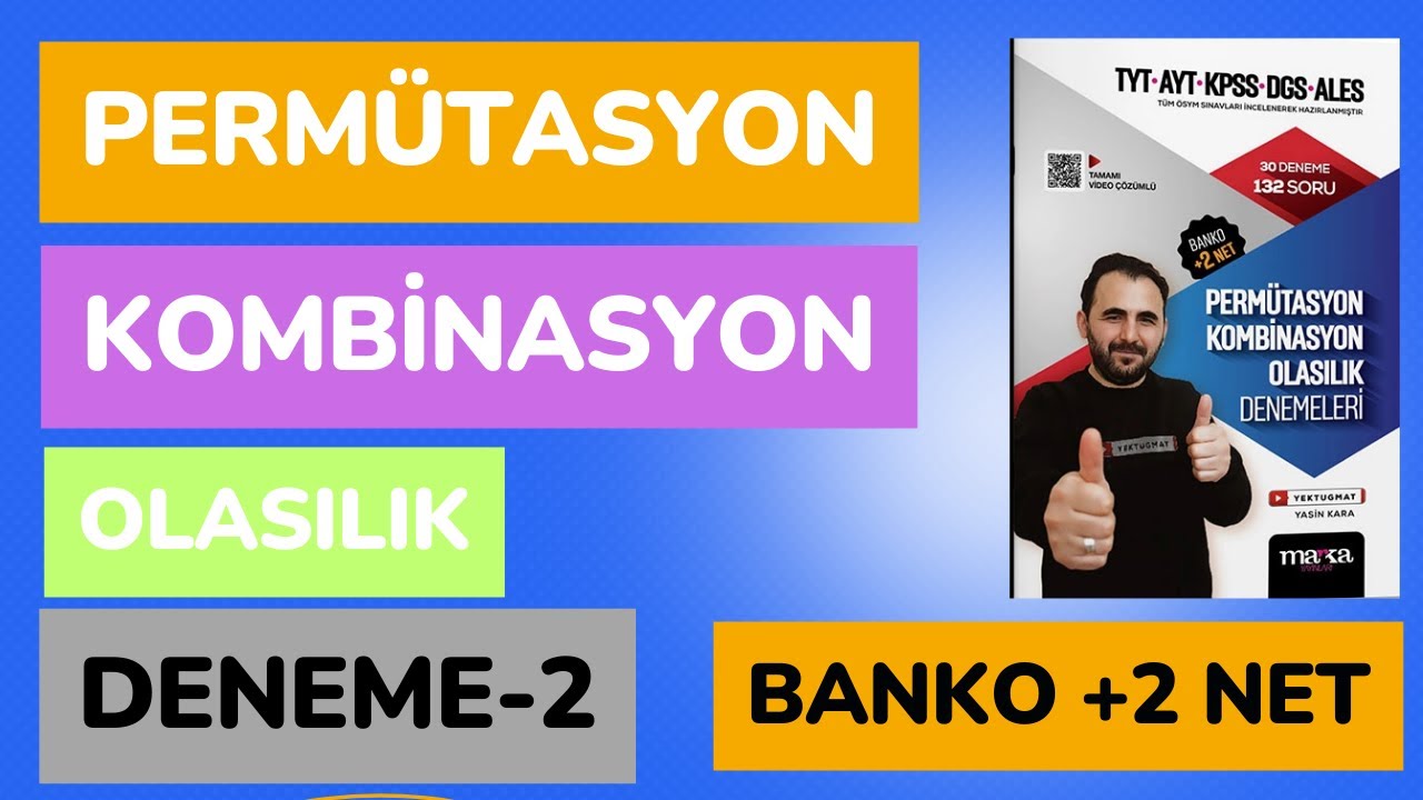 Permütasyon Kombinasyon Olasılık Deneme 2 |( Temel Sorular Konu Özetli ) | YKS DGS KPSS ALES 30 PKO