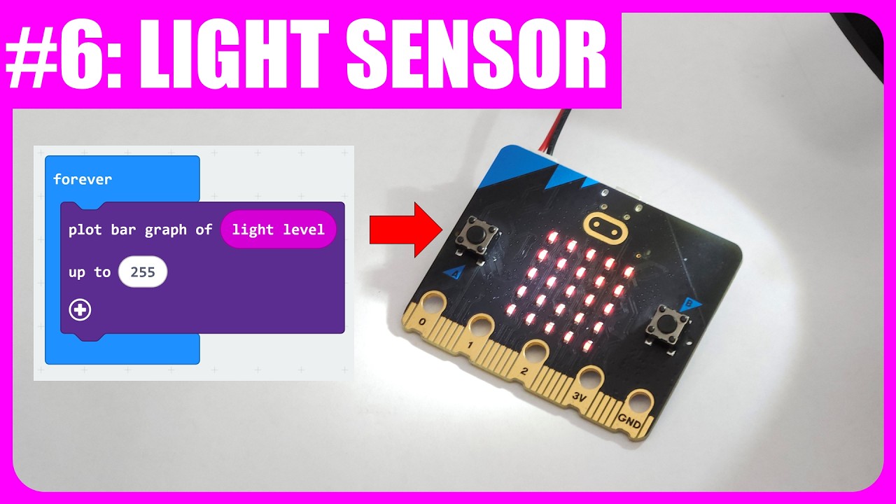 Как использовать датчик освещенности micro:bit | Урок №6