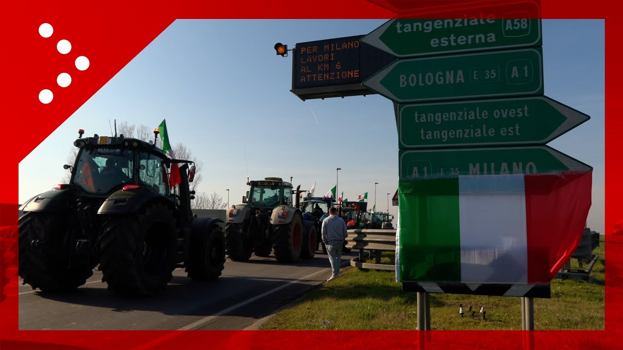 Melegnano, corteo trattori raggiunge casello A1