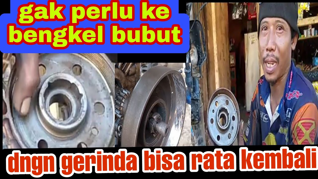 cara mudah bubut mangkok ganda motor supra pakai mesin gerinda #mesinbubut #bengkelmotor