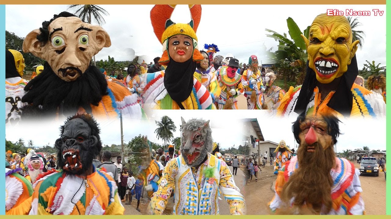 Masquerade 'Koliko' performance @ Breman Essiam - Central Region | Efie nsem