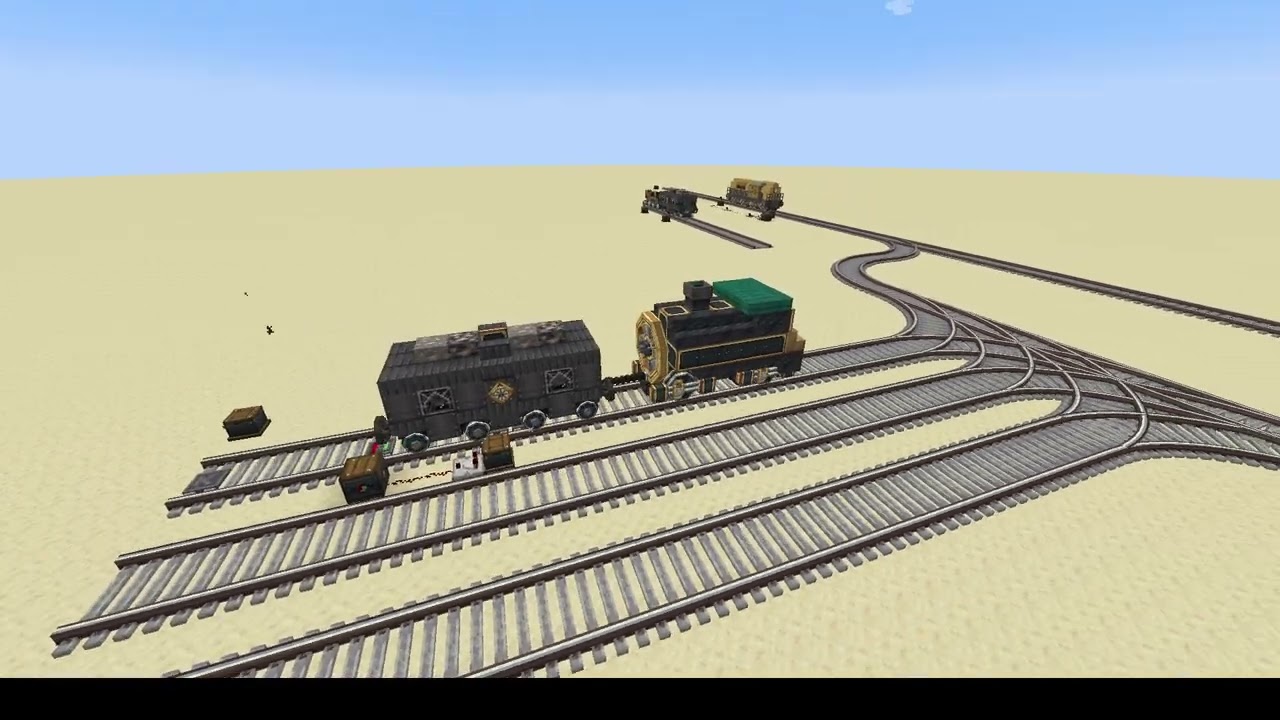 Minecraft & Create:  Steam 'n Rails Shunting yard