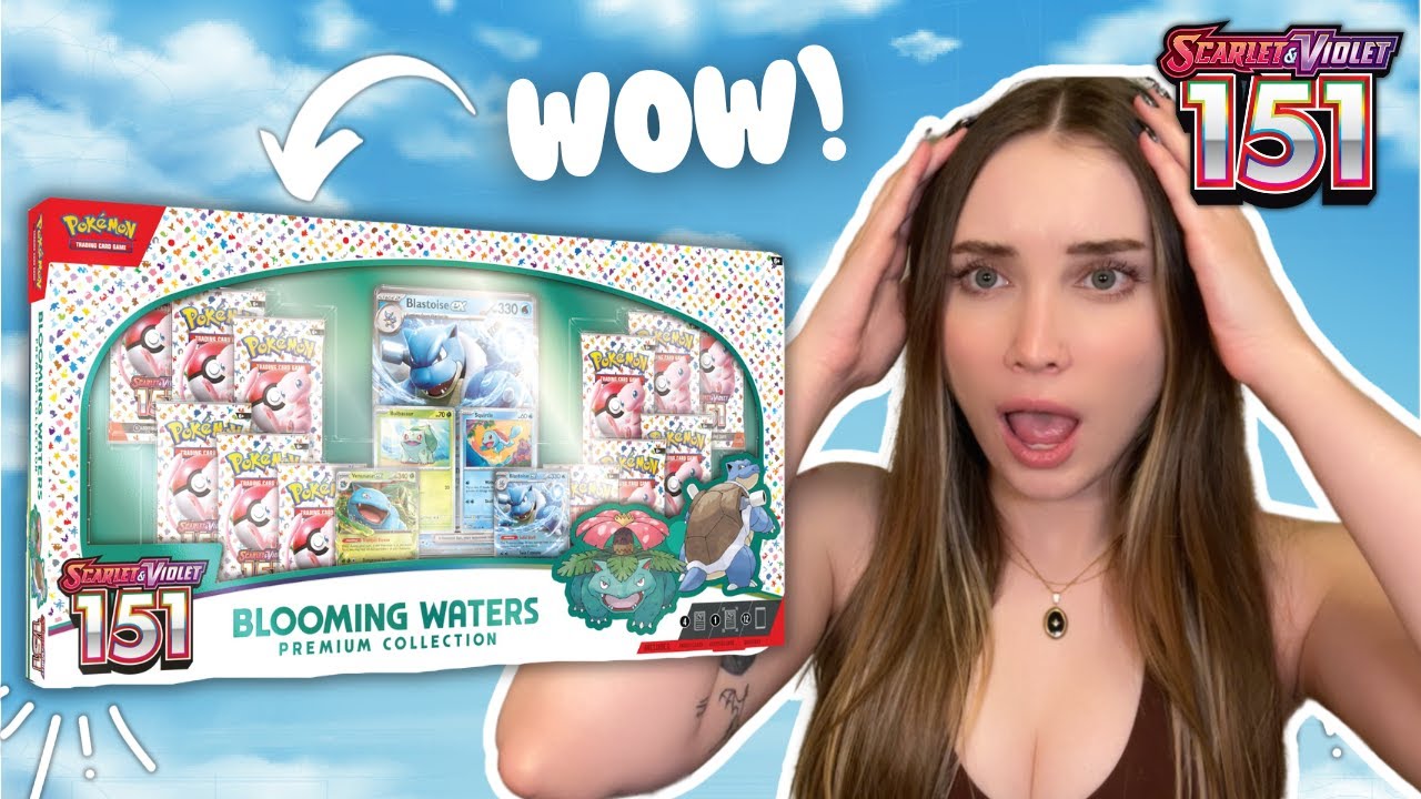 Opening the 151 Blooming Waters Premium Collection Box! Omg it's good! (Pokémon card opening)