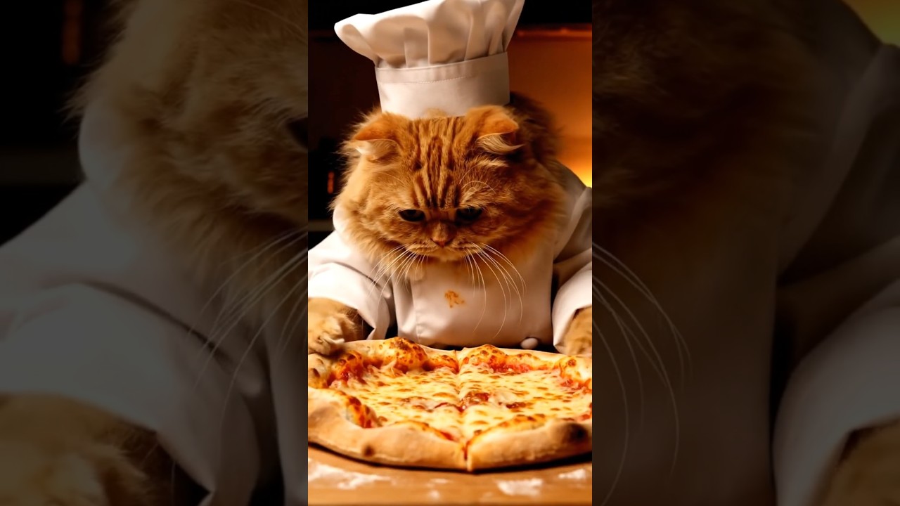 Chef Cat Makes Pizza | Ai Cat Video  