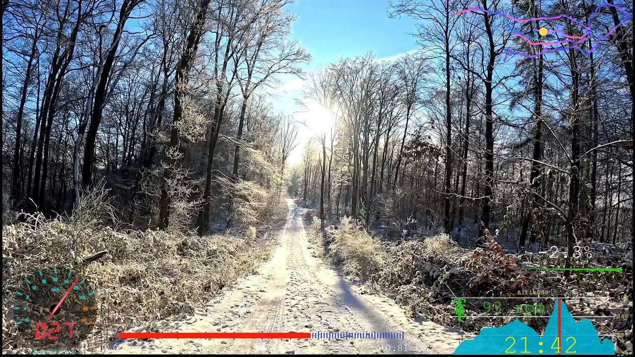 30 minute Snow & Ice 🚴&zwj;♀️🌞❄ Winter Indoor Cycling Workout 4K Telemetry Video