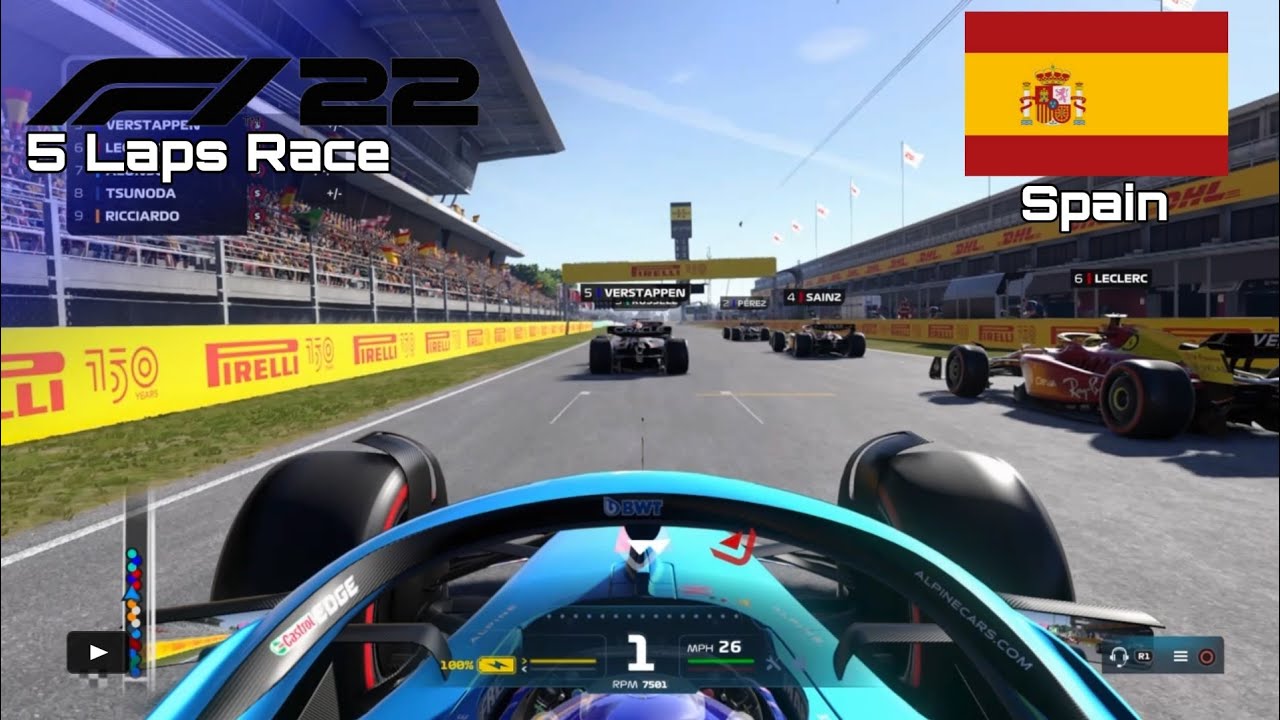 F1 2022 GAME | 5 Laps Race Spain - Fernando Alonso | PS4 Gameplay
