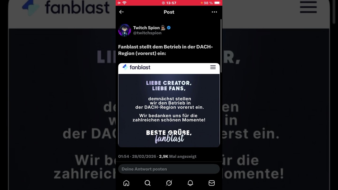 Der Praktikant bei Fanblast hat die Sau raus gelassen! Mutmaßlicher Betrug verschwindet aus Germany