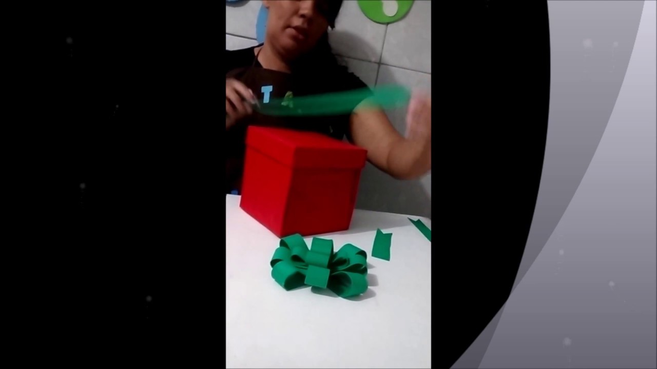 como fazer o la&ccedil;o decorativo    caixa presente