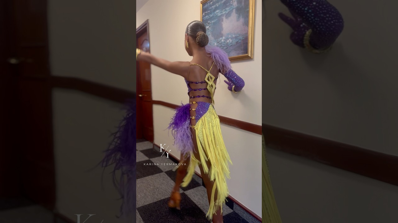 New dress 💜💛 #karinayermakova #dance #profesionaldancer #dancer #reels #latino #beautiful #rek